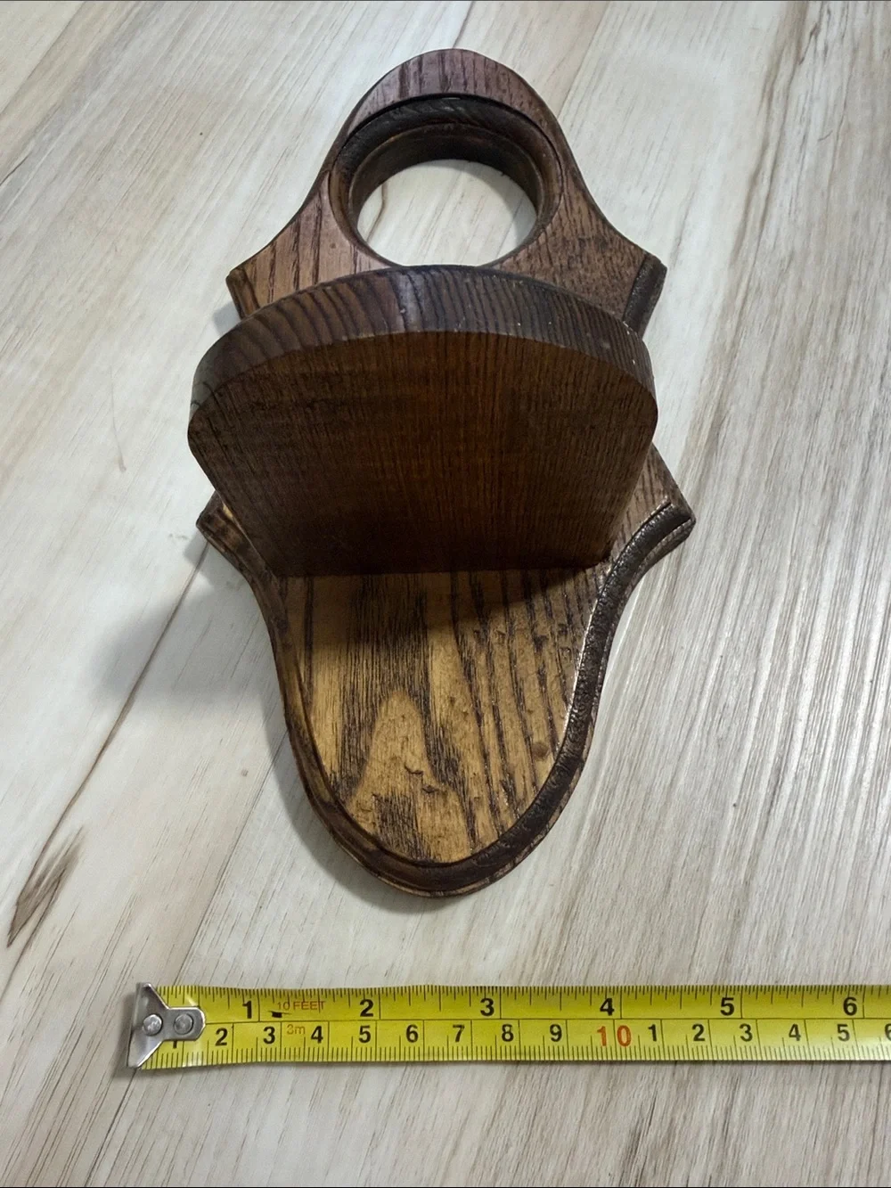 Vintage Wood Wall Shelf Sconces Pair Rustic Primitive Candle Plant Display